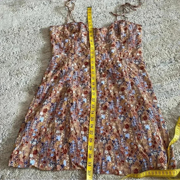 Aritzia Wilfred Free Fable Mini Dress Terracotta Tie Straps Tiered Smocked: 14 - Picture 11 of 14